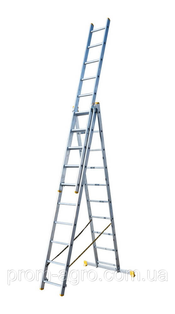 Сходи алюмінієві 3-х секційні 3х10 ступенів h=7000 мм max 150 кг Так