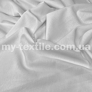 Лляна тканина однотон натуральна бавовна з віскозою 140 см Біла