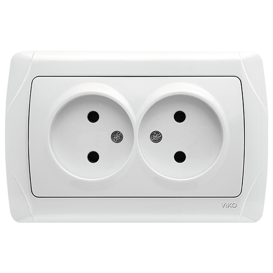 Розетка подвійна без заземлення (білий) ViKO Carmen , фото 1