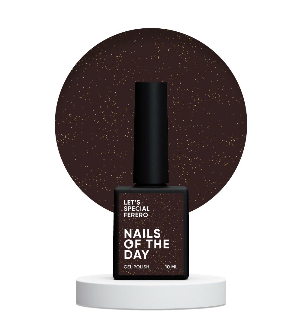 NAILSOFTHEDAY Let’s special Ferero — коричневий з блискітками гель–лак, 10 мл, фото 1