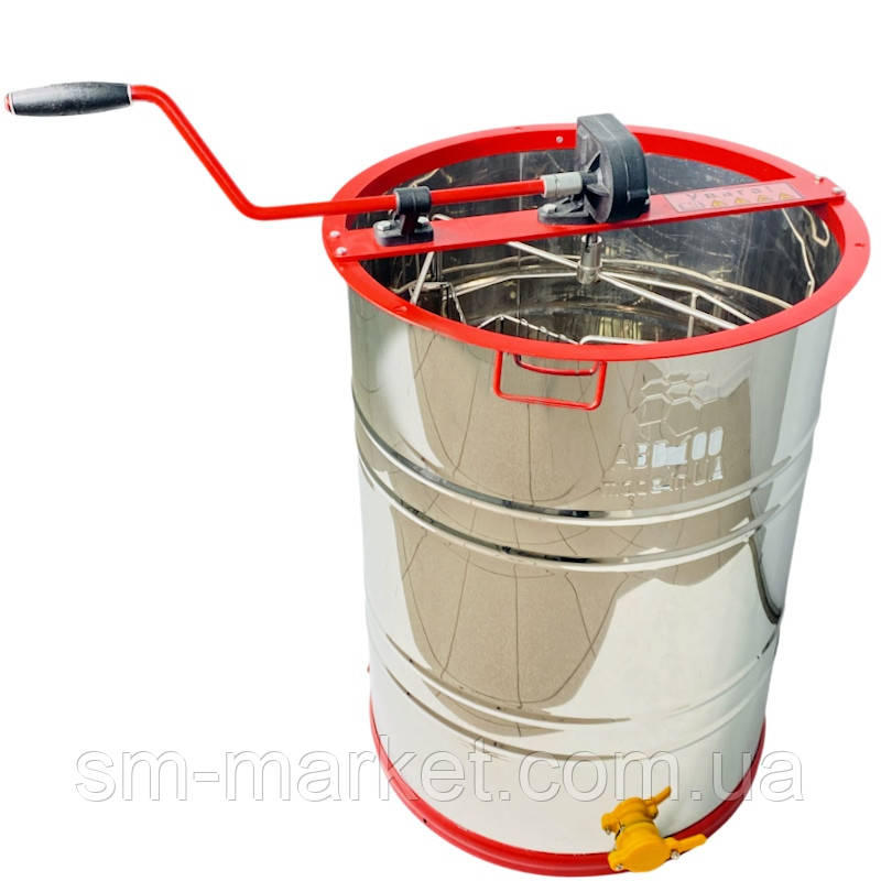 Медогонка з поворотом касет 2-х рамкова (бак нержавіюча сталь AISI 430, касети, ротор – порошкове покриття; кран – пластик) ABB