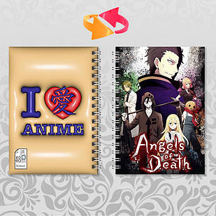 Блокнот Аніме А6 на пружині Angels Of Death / Янголи смерті 48 аркушів
