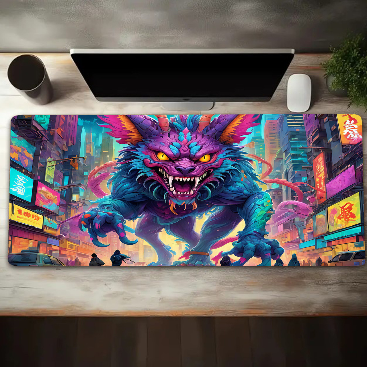 Ігровий килимок для комп'ютерної миші та клавіатури YL 12 на стіл 800x300x3 гумовий з принтом, фото 1