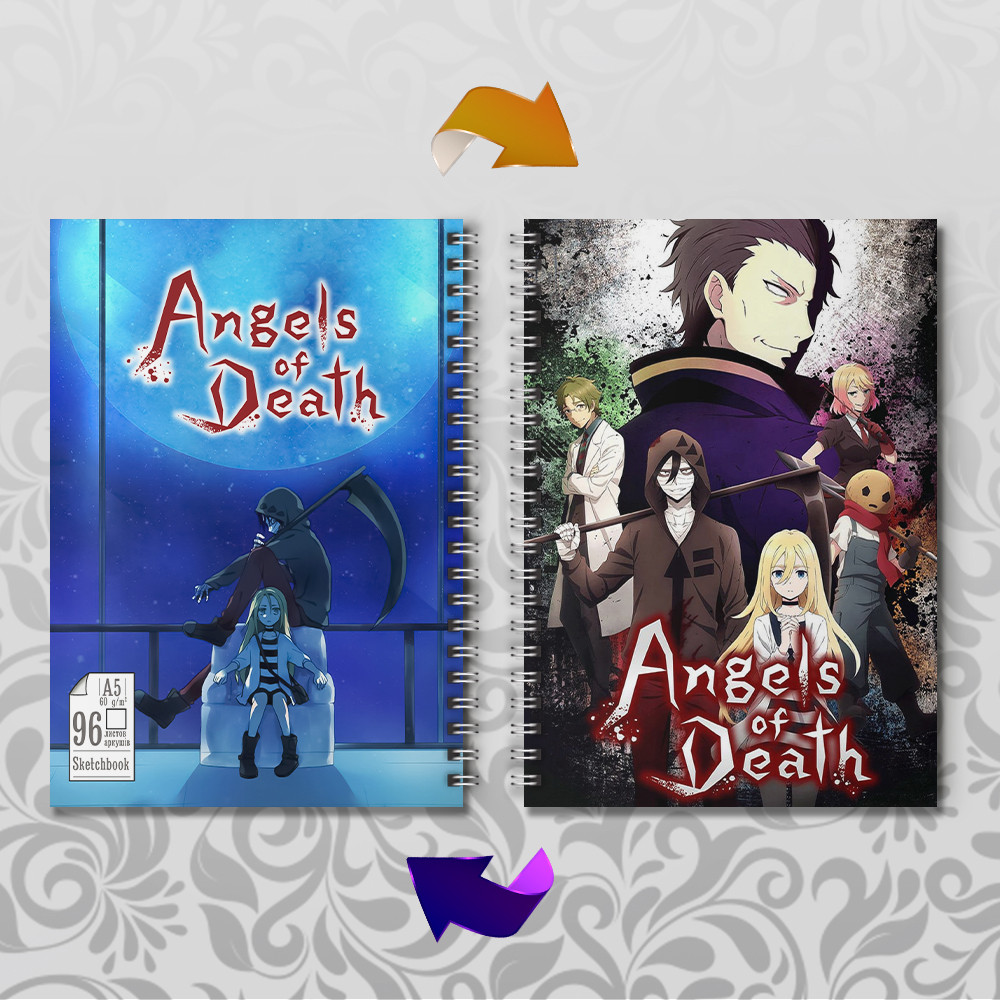 Скетчбук А5 96 арк. 60-65 гр.м² Аніме Angels Of Death / Янголи смерті, фото 1