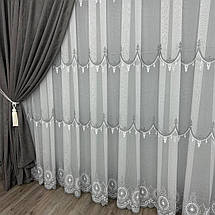 Бамбукова тюль №5065 у вітальню, спальню на відріз сіра, фото 2