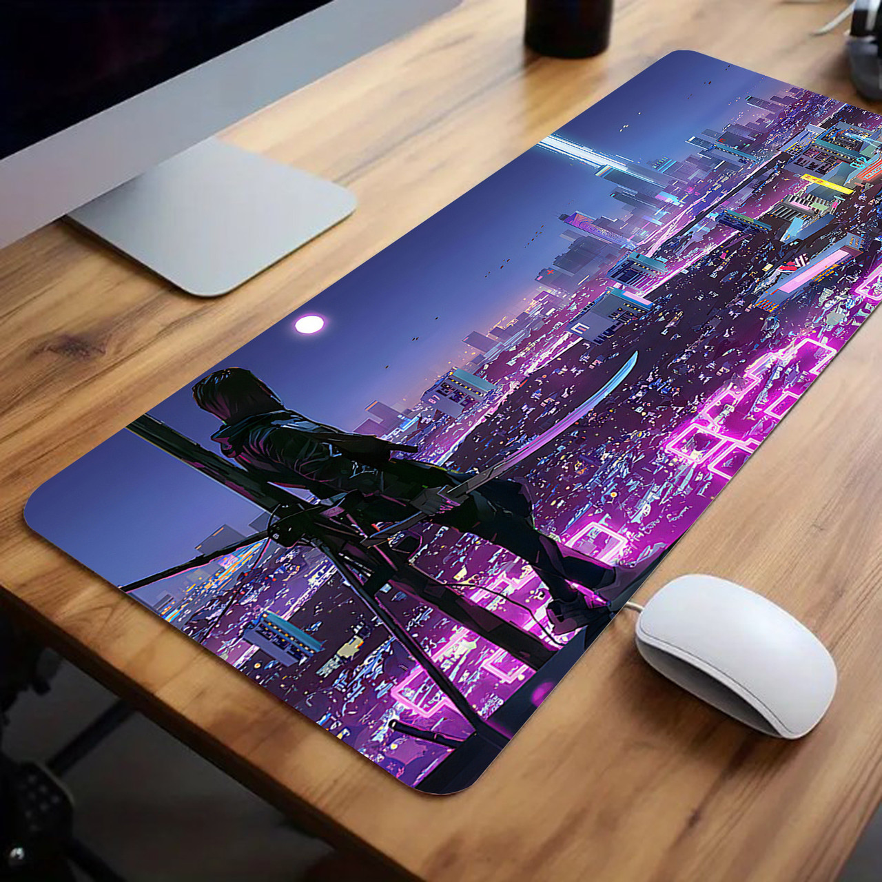 Ігровий килимок для комп'ютерної миші та клавіатури YL 14 на стіл 800x300x3 з принтом Cyberpunk