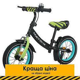 Дитячий біговел BALANCE TILLY 12" Matrix T-21259/1 Black Azure Чорна блакить Акція до 13.10