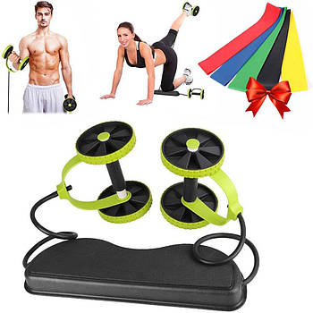 Тренажер для преса Revoflex Xtreme + Подарунок Набір резинок для фітнесу 5шт / Домашній тренажер для преса