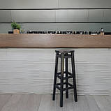 Високий ПАБ Комфорт з дерева Вільха Для Барної стійки або на Балкон чорний 100см, фото 2