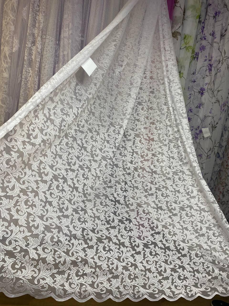 Тюль жакард заввишки 2,9 м. біла