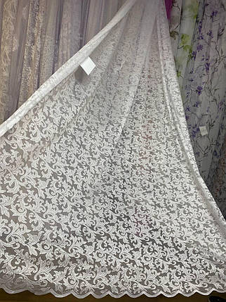 Тюль жакард заввишки 2,9 м. біла, фото 1