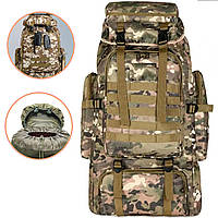 Військовий рюкзак водонепроникний, тактичний, 80 літрів, 80х39х22 см, з підсумком (17 х 40 х 10 см), Oxford