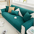 Щільне покривало на диван дивандеки сучасні, покривало на диван шкіряний Блакитний, фото 9
