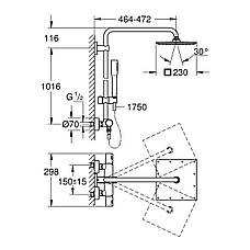 Душова система термостатична Grohe QuickFix Vitalio Joy System 230 26365000, фото 3