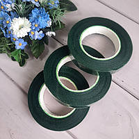 Тейп стрічка темно-зелена (флористична стрічка) 12 мм — 27 метрів