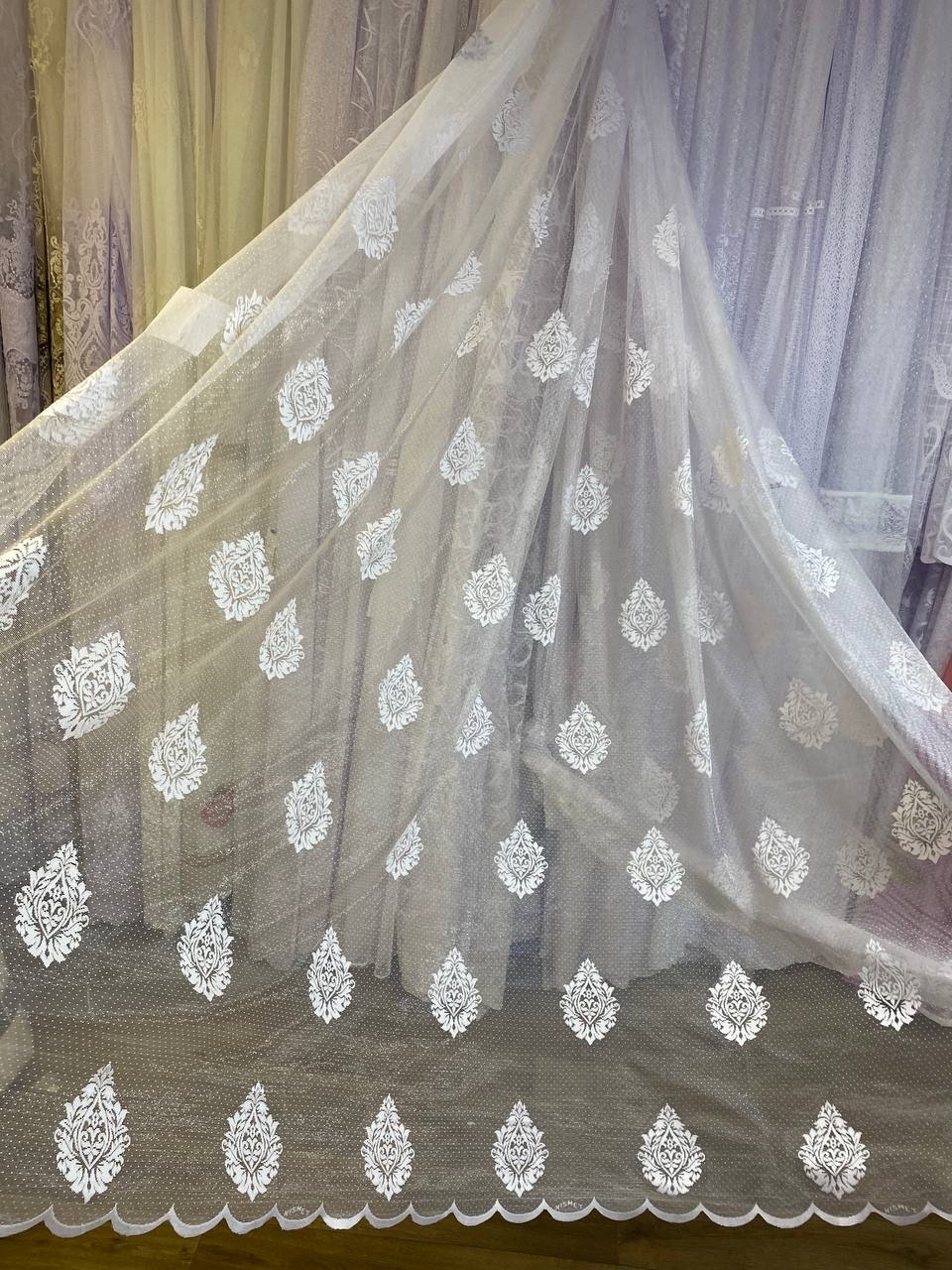 Тюль жакард заввишки 2,9 м. біла