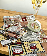 Рушники вафельні "Кава" Узбекистан 55х36 см (комплект 4шт)