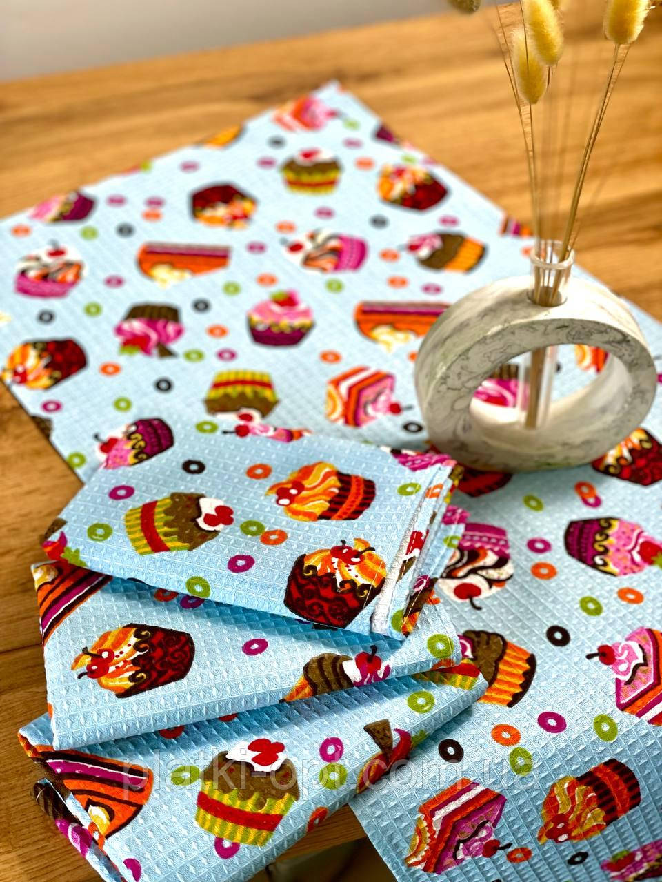 Рушник вафельний великий "Тістечко" Узбекистан