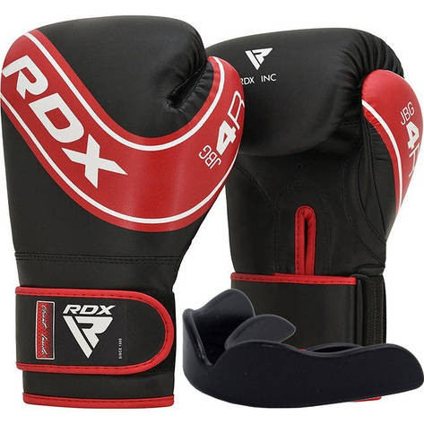 Боксерські рукавиці RDX 4B Robo Kids Red/Black 6 унцій (капа в комплекті), фото 1