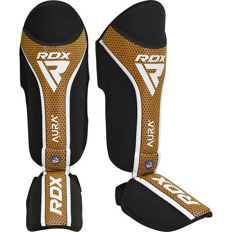 Захист гомілки та стопи RDX SHIN INSTEP AURA PLUS T-17 Black Golden L, фото 1