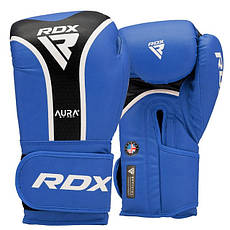 Боксерські рукавиці RDX AURA PLUS T-17 Blue/Black 10 унцій (капа в комплекті), фото 4