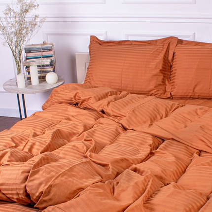 Жовтогаряча однотонна тканина 220 см для постільної білизни Страйп-сатин смужка зі 100% бавовни, рулон (50 м), фото 1