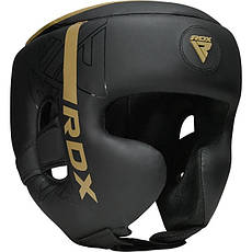 Боксерський шолом RDX F6 KARA Matte Golden XL (капа у комплекті), фото 3