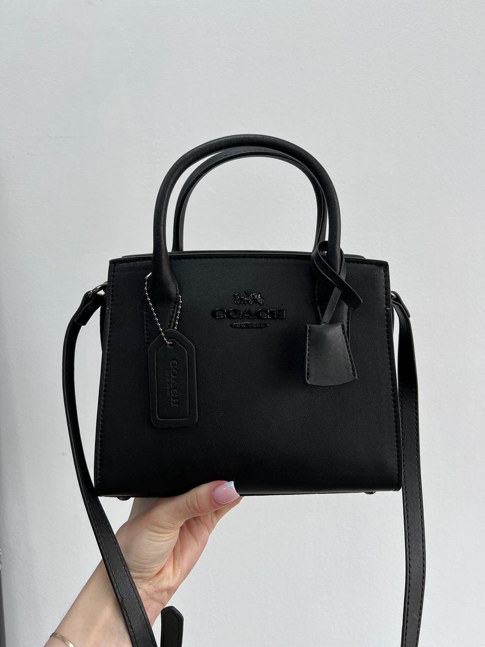 Жіноча сумка Коуч чорна Coach Black Andrea Carryall