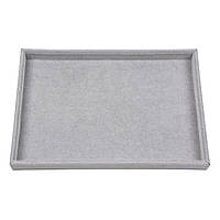 Ювелірний планшет Презентер горизонтальний сірий велюр під прикраси 35х24х4 см Premium