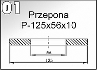 01 Мембрана (диафрагма) насоса опрыскивателя "Tad-Len / Pilmet P60" 125x56x10 Мембрана насоса оприскувача P-60