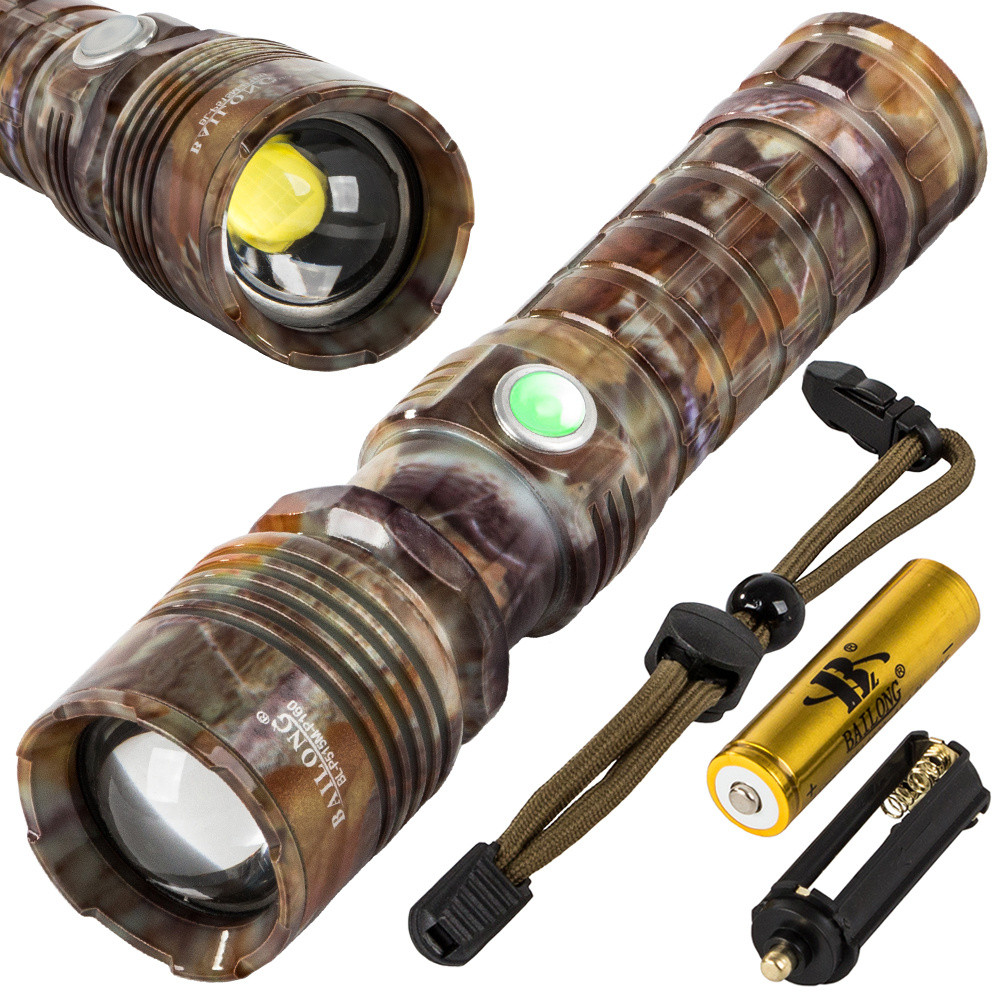 Тактичний USB-ліхтар Bailong Zoom Cree LED XHP160