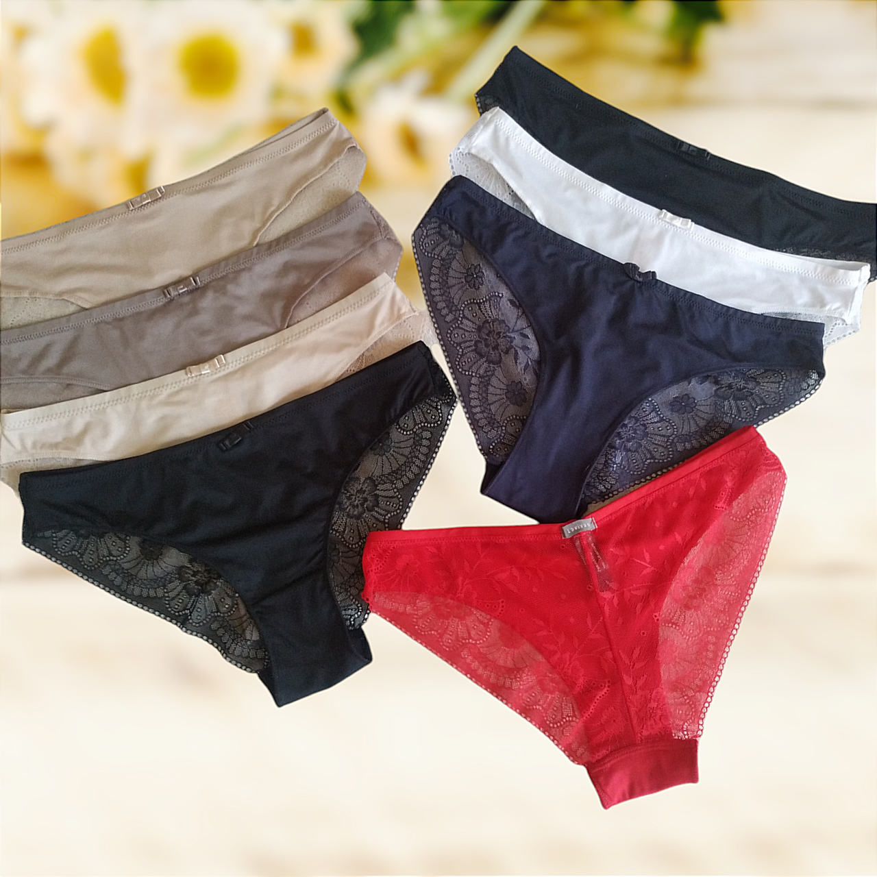 Трусики жіночі La Vivas з мереживом 1 шт  Розміри M L XL, фото 1