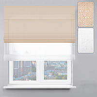 Римська штора Льон з вiдливом бежевий та Тюль