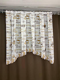 Арка льон coffe оранжевий. Ширина (3м.) - край(1.50м)