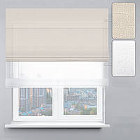 Римська штора Льон з вiдливом шампань та Тюль