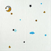 Панель стінова 3D 700х700х4мм Зірки та місяць білому тлі SW-00001970