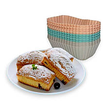 Набір силіконових форм для прямокутних кексів A-Plus #1942C різнокольорові 12 шт