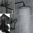 F2467-6 душ. система 3х функц. поворот. вилив лат. корпус Ø35 (чорний) {4}, фото 2