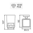 G3806 склянка з тримачем зубних щіток (латунь) хром {30}, фото 4