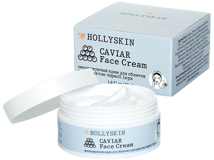 Омолоджувальний крем для обличчя з екстрактом чорної ікри Hollyskin Caviar Face Cream, 50 мл (4823109700604)