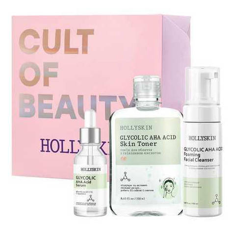Набір Hollyskin Glycolic AHA Acid Basic Care, 3 шт (4820200410470), фото 1