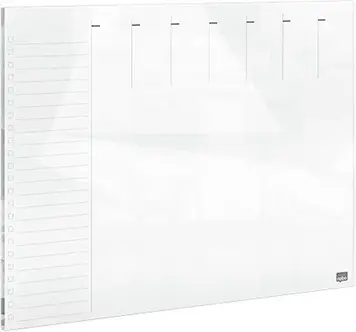 Дошка для презентацій Nobo Tablica Szklana Suchościeralna Z Planerem Tygodniowym Home