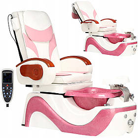 Косметичне біло-рожеве крісло Calissimo для педикюру