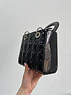 Жіноча сумка Крістіан Діор чорна Christian Dior Black Small Lady My ABCDior Bag, фото 6