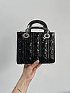 Жіноча сумка Крістіан Діор чорна Christian Dior Black Small Lady My ABCDior Bag, фото 10