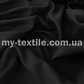 Лляна тканина однотон натуральна бавовна з віскозою 140 см Чорний