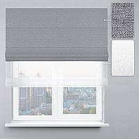 Римська штора Рогожка Дiмаут сталева сiра та Тюль