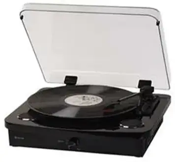 Вініловий програвач Denver VPL-230 - Gramofon z wbudowanymi głośnikami, Bluetooth, USB i gniazdem kart SD i MP3, czarny