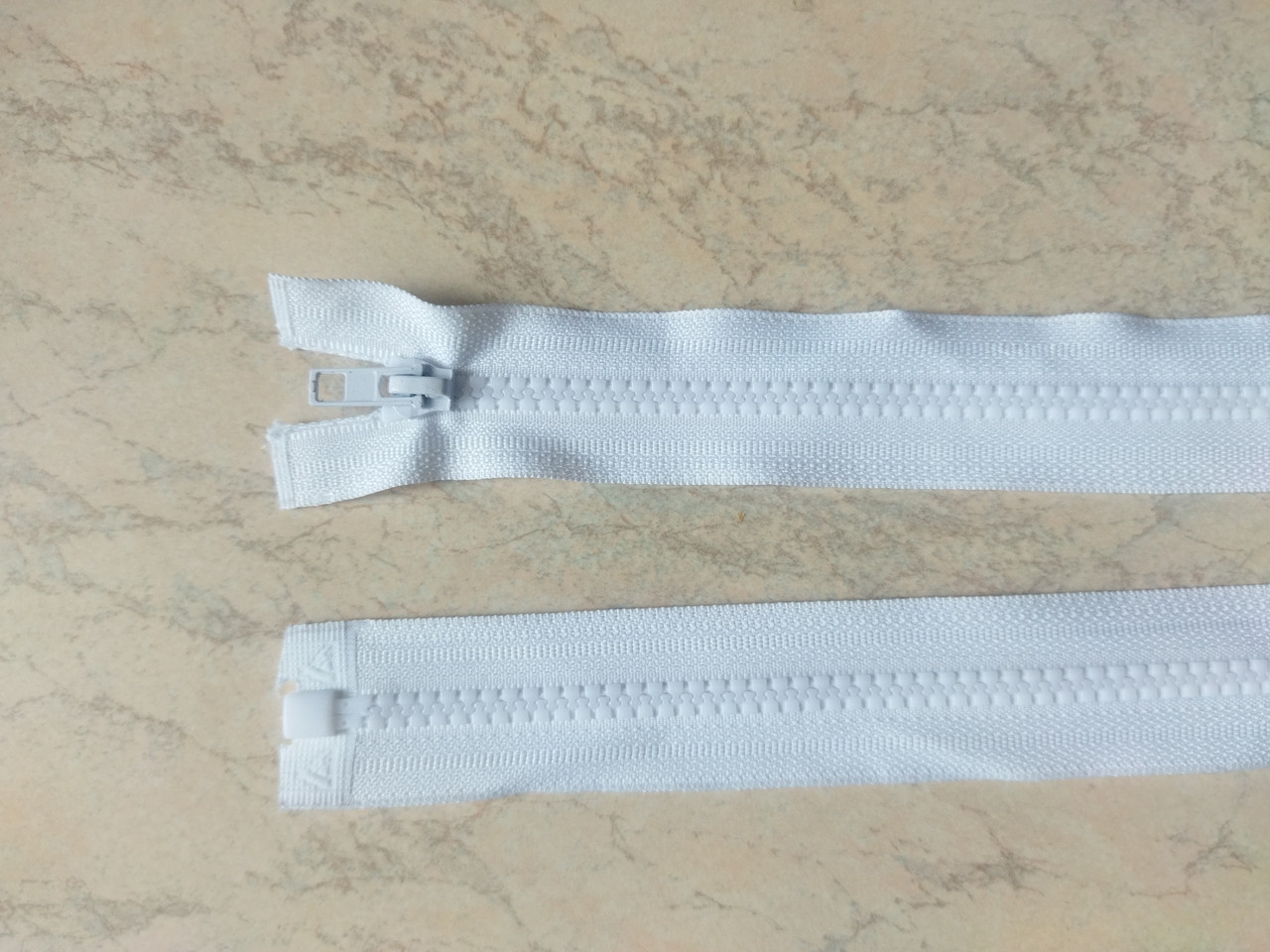 Роз'ємна блискавка права трактор, Т5, 70 см, нейлон, білий, фото 1