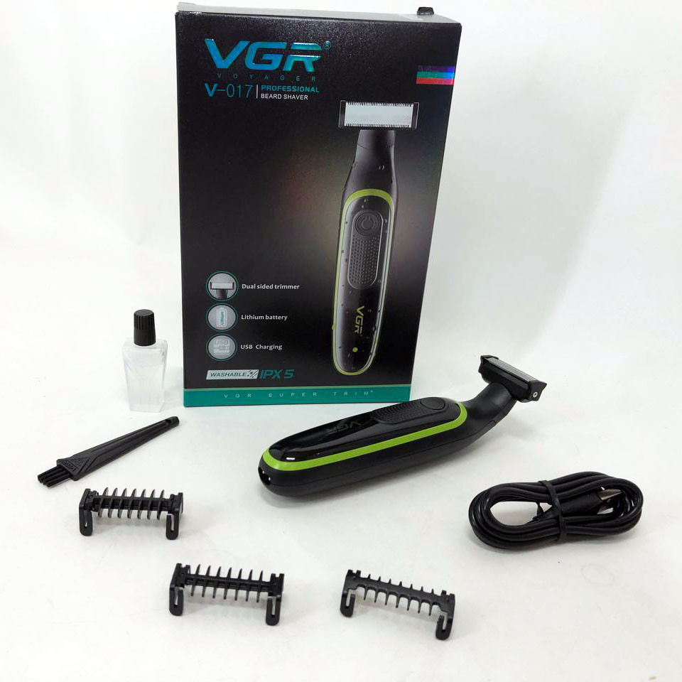 Чоловічий акумуляторний триммер для бороди та вусів VGR V-017 верстат для вологого та CN-357 сухого гоління
